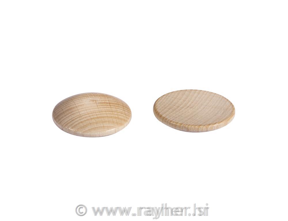 Lesena ploščica, okrogla, izbočena, 40 mm, 1 kos