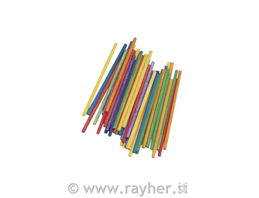 Wooden craft sticks, 100 mm, o 4 mm, mix