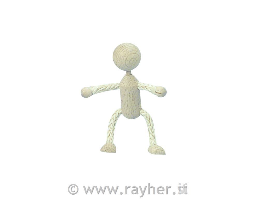 Wooden puppet/sisal, 10 cm, tab-bag 1 pc
