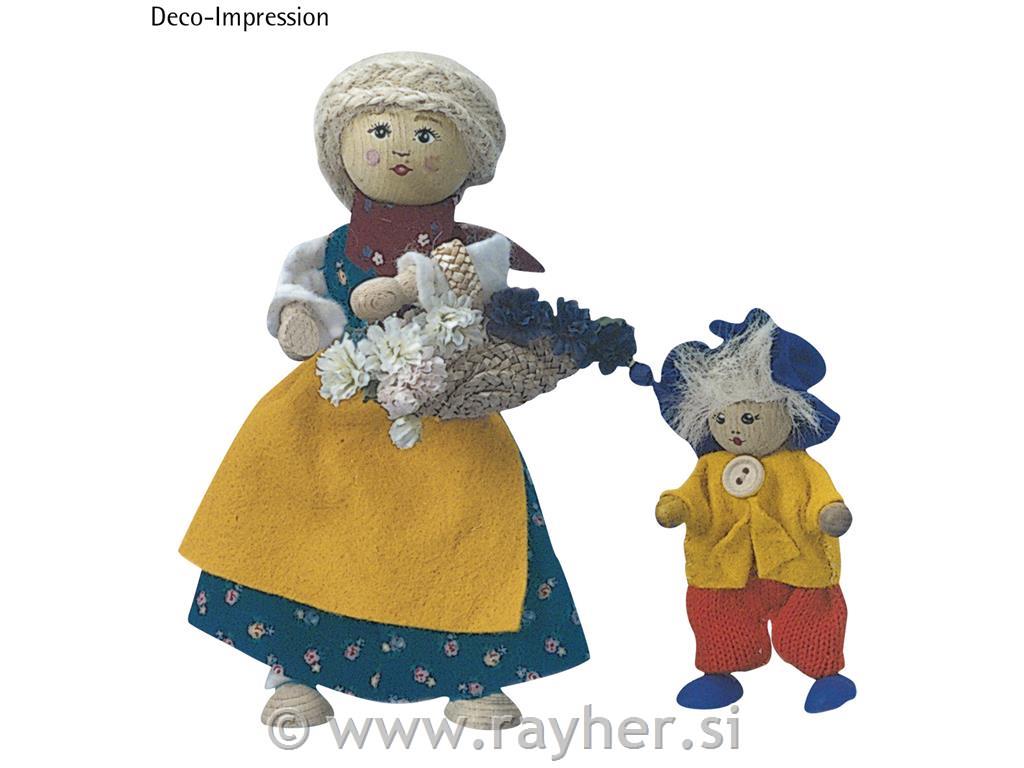 Lesena lutka/silal vrvica, 14 cm, 1 kom.