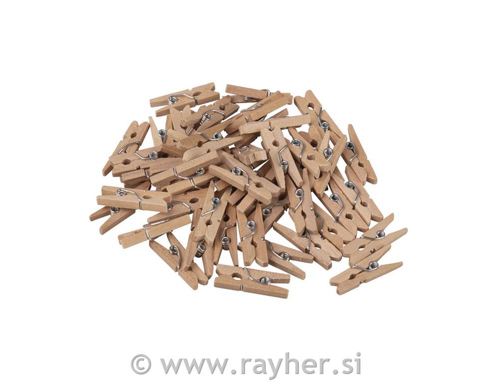 Mini wooden clothes pegs, 2,5 cm, natura