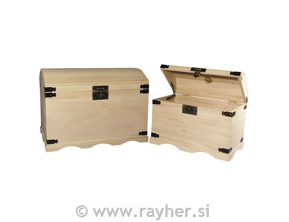 Wooden chest set, 2 sizes, 37x21x26 cm