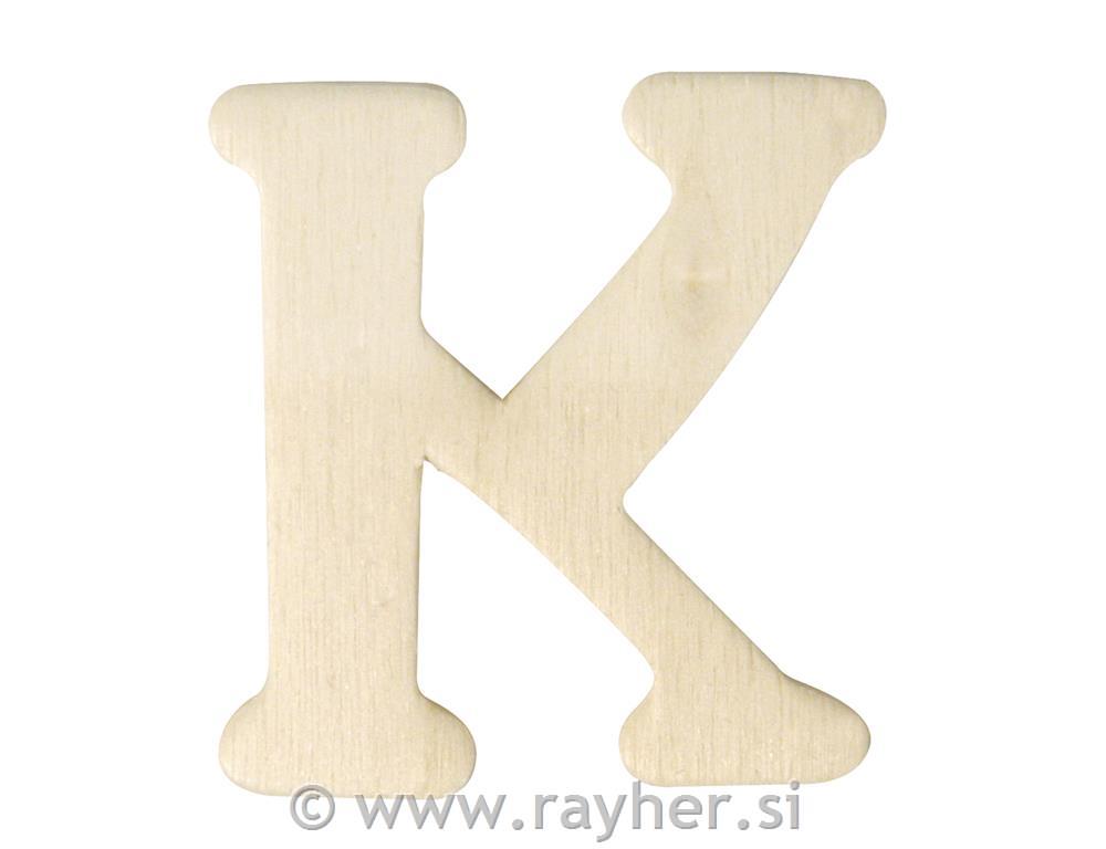 Lesena črka, 4 cm, K