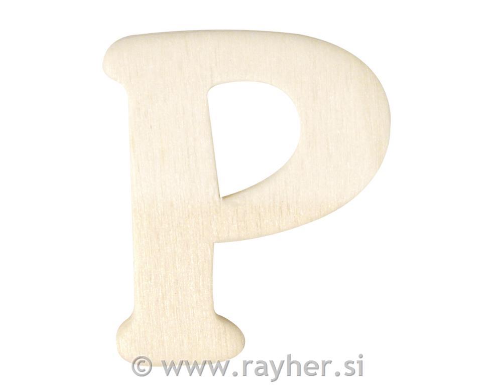 Wooden letters, 4 cm, P