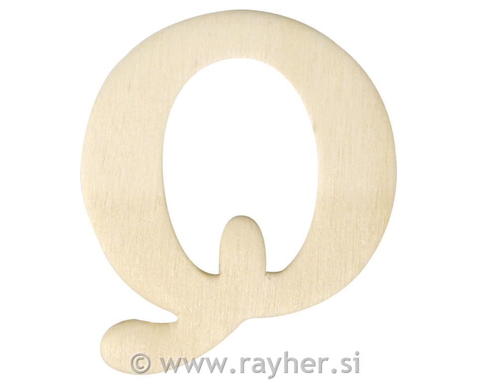 Lesena črka, 4 cm, Q