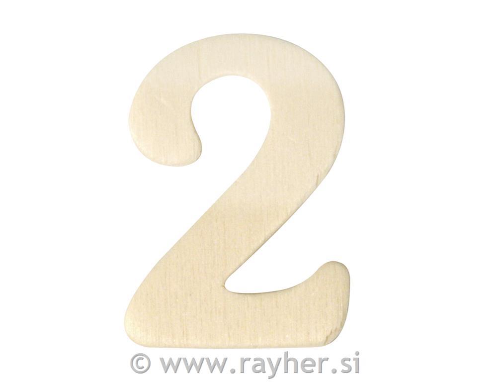 Wooden numbers, 4 cm, 2