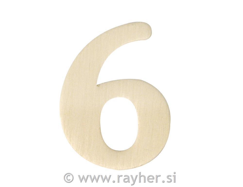 Lesena številka, 4 cm, 6