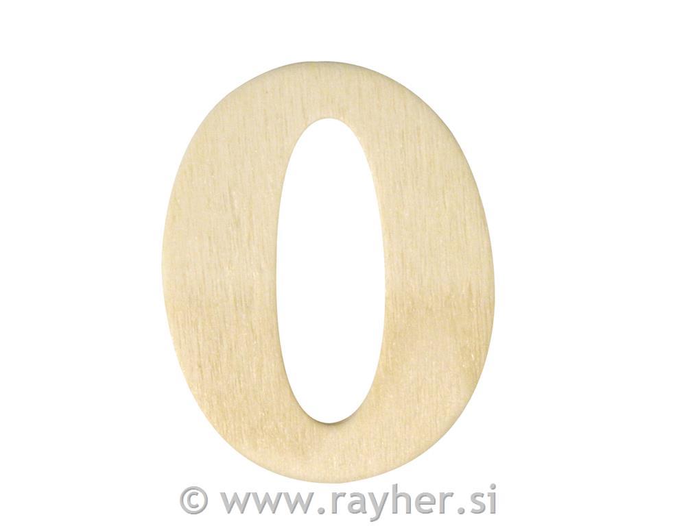 Lesena številka, 4 cm, 0