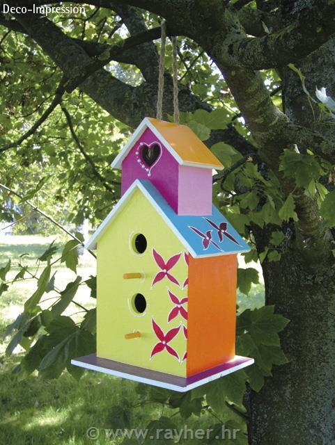 Lesena ptičja hišica "Saint Tropez", 22x19x39 cm