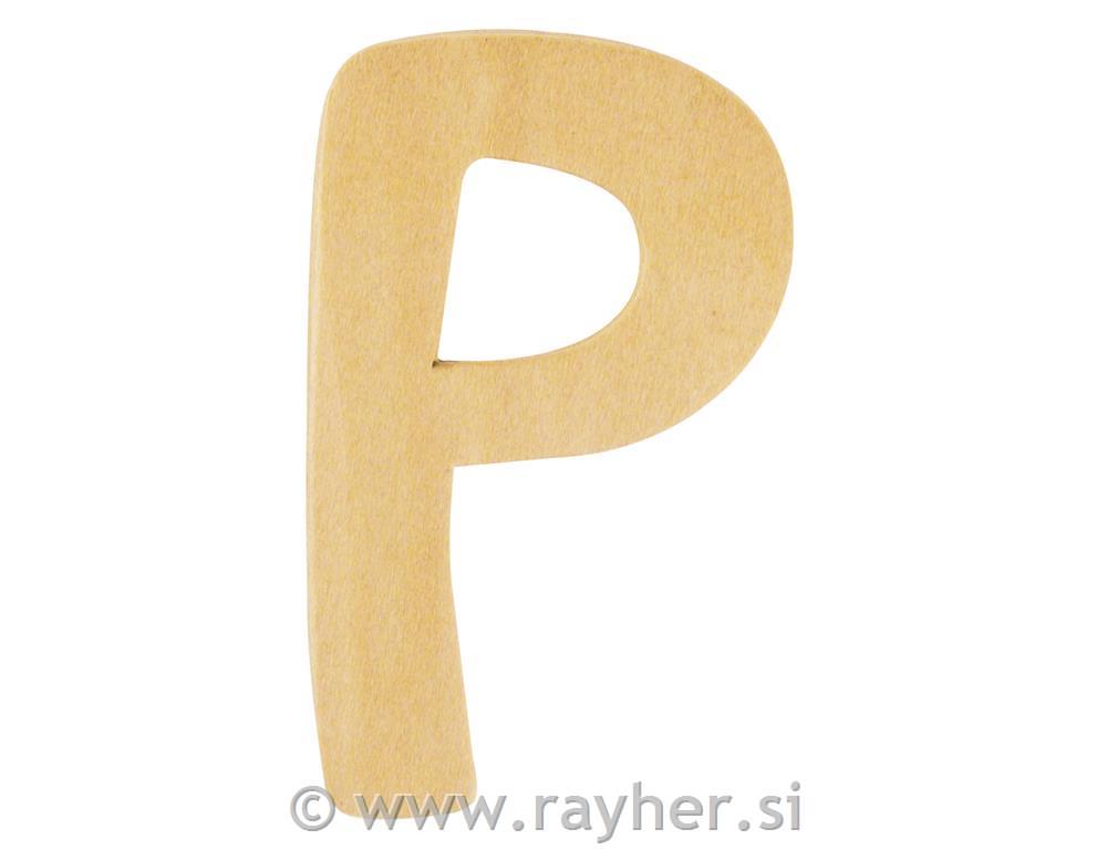 Lesena črka, P, 6 cm