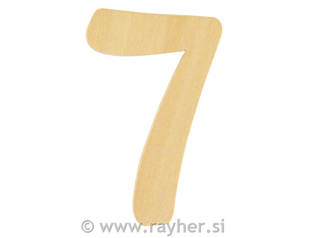 Lesena številka, 7, 6 cm