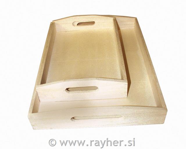 Lesena pladna set 2, 30x20 cm, 39x28 cm