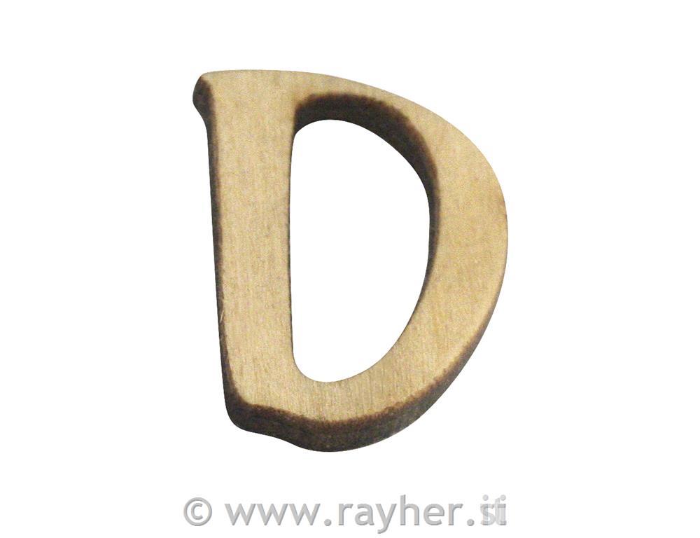 Wooden letter, D, 2 cm