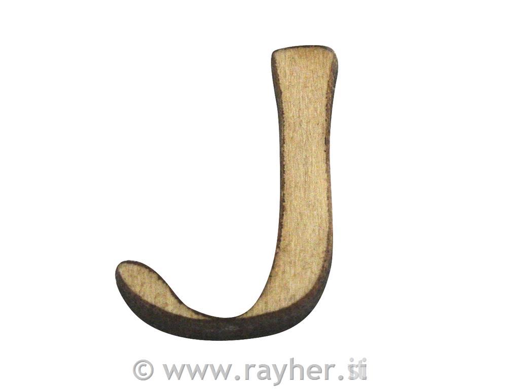 Lesena črka, J, 2 cm