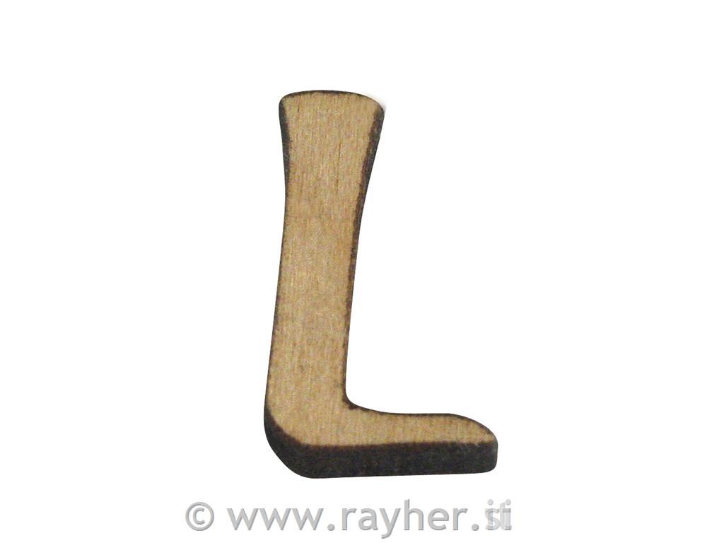 Wooden letter, L, 2 cm