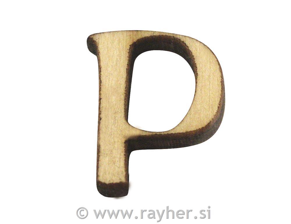 Wooden letter, P, 2 cm