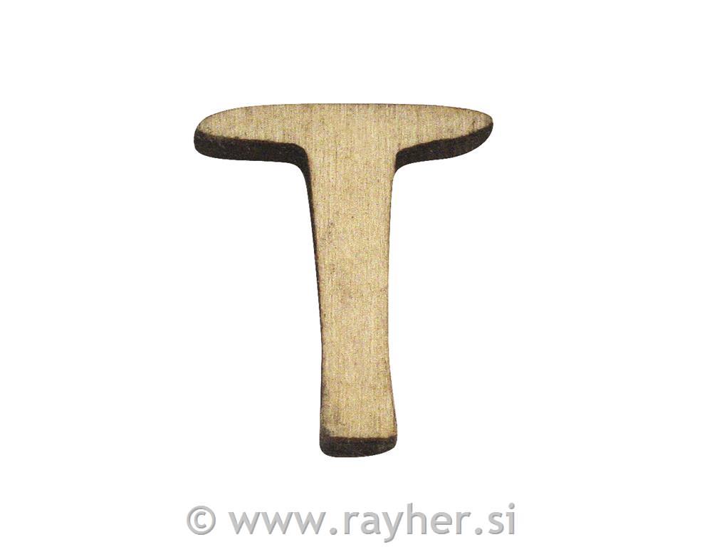 Wooden letter, T, 2 cm