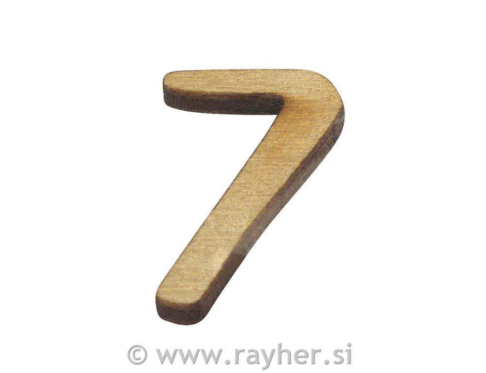 Wooden number, 7, 2 cm