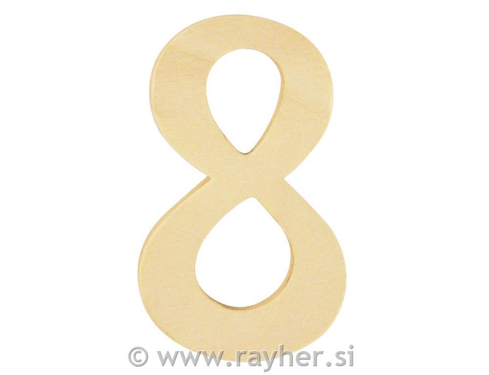 Lesena številka, 6cm o, 8