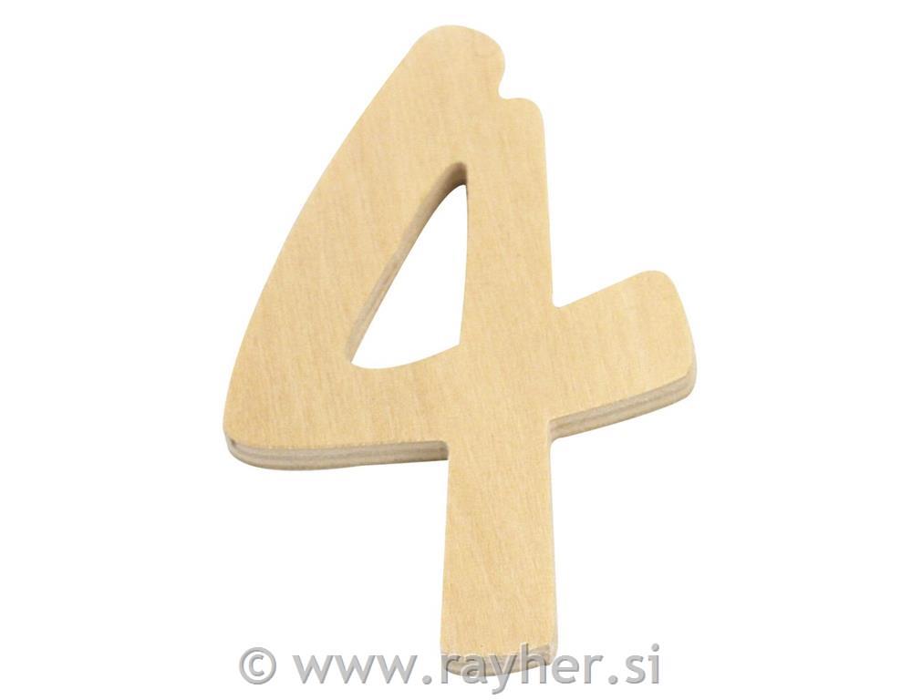 Wooden number FSC Mix Credit, 6cm o, 4