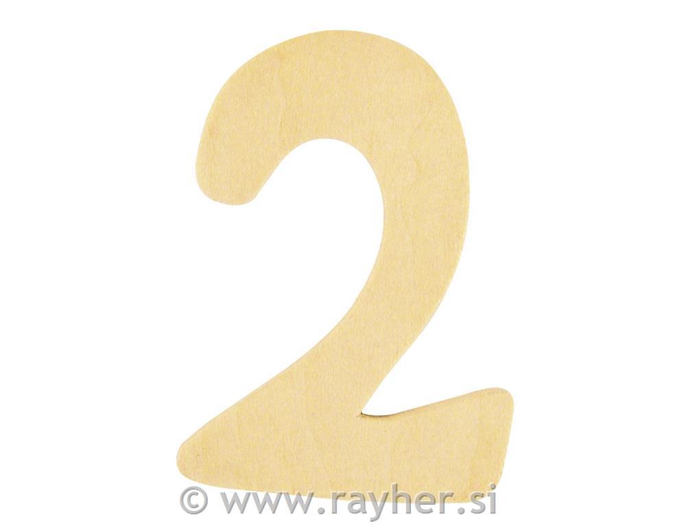 Wooden number FSC Mix Credit, 6cm o, 2