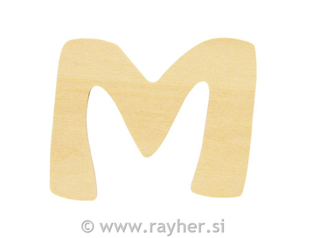 Lesena črka, 6cm, M