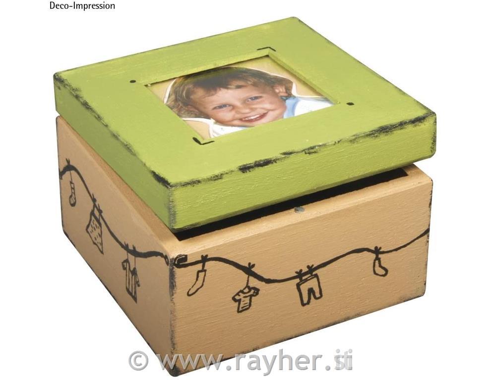 Wooden box w. photo cover FSC Mix Credit