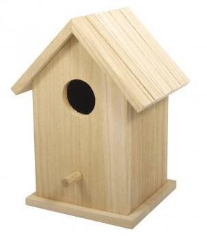 Lesena ptičja hiška 12.5x10x17cm