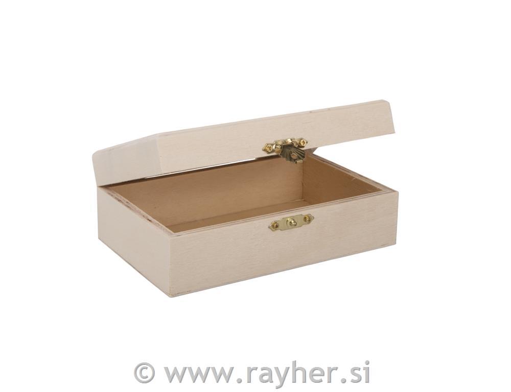 Lesena skrinja, 14,5x9,5x5 cm