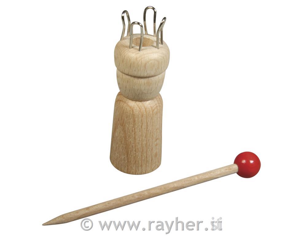 Pletilna miška, 4 zanke z iglo, luknja