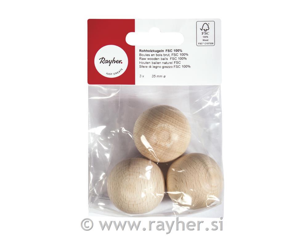 Wooden balls FSC 100%, 35mm o, not drill