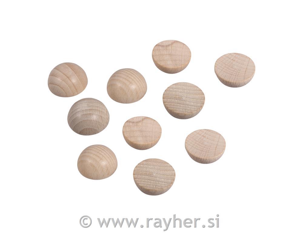 Wooden hemispheres FSC 100%, 20mm o, tab