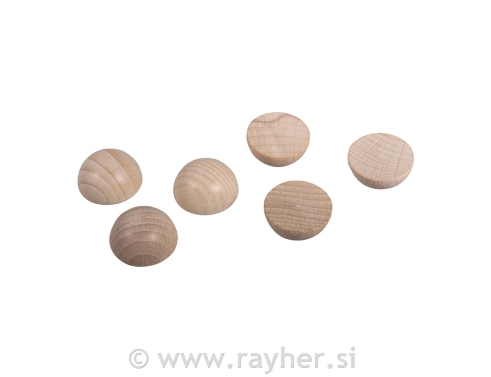 Lesene pol-kroglice, 25mm, 6 kos, 100%FSC