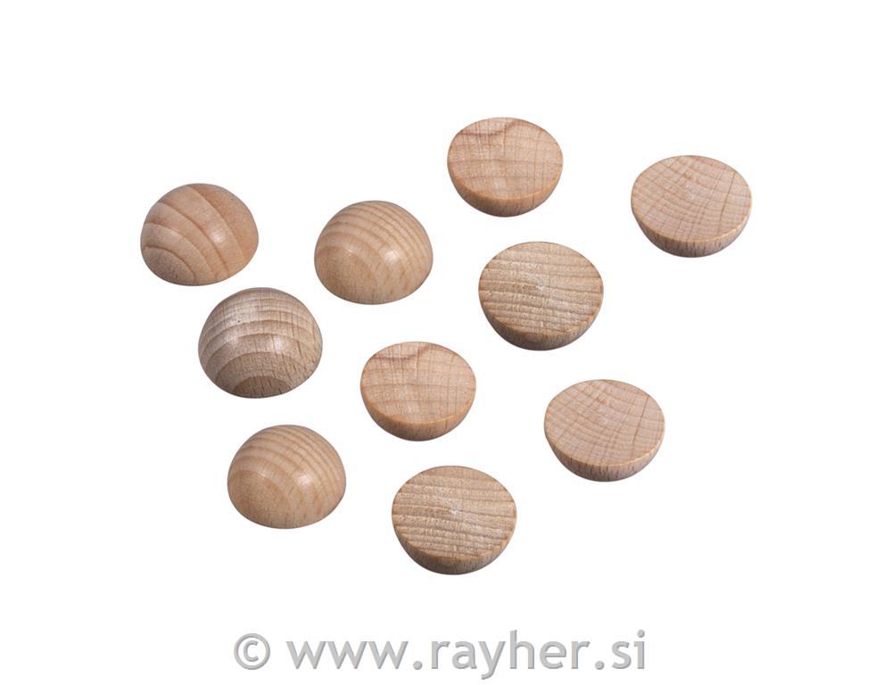 Wooden half ball, not drilled, 10 mm o,