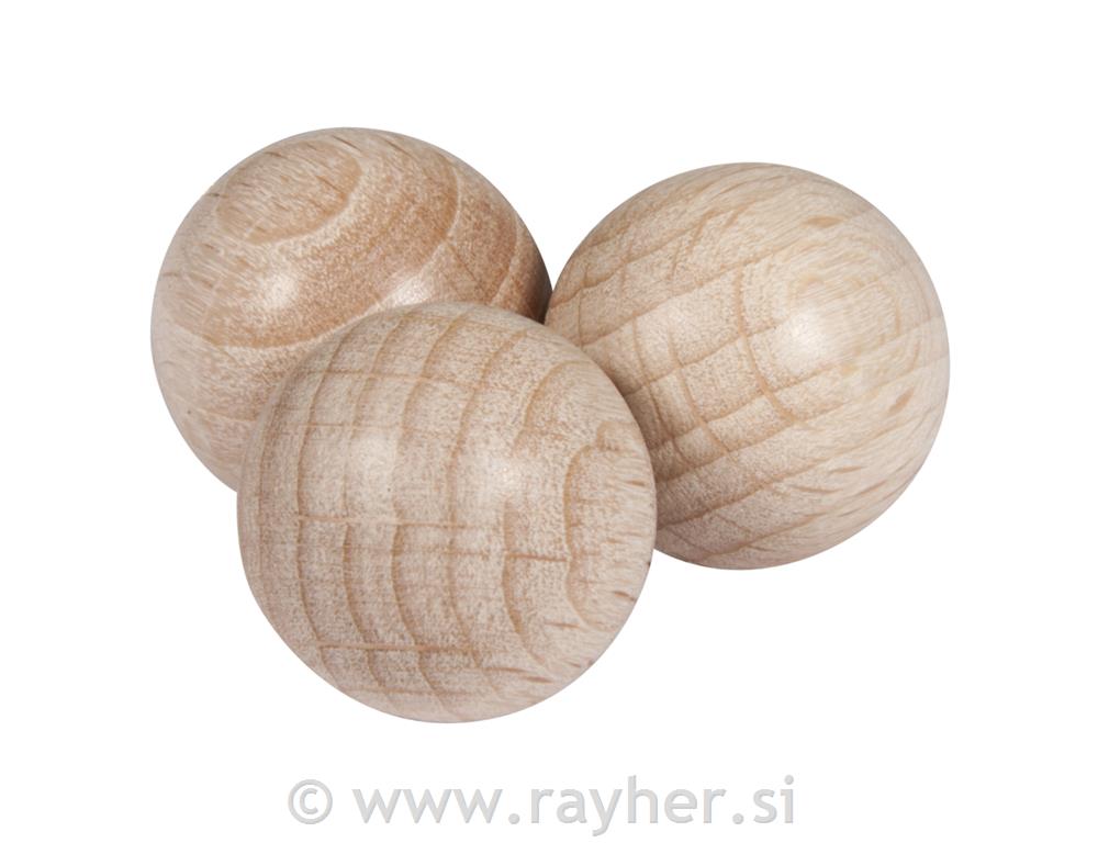 Lesene kroglice, naravne, polne, 15 mm o, 15 kom.