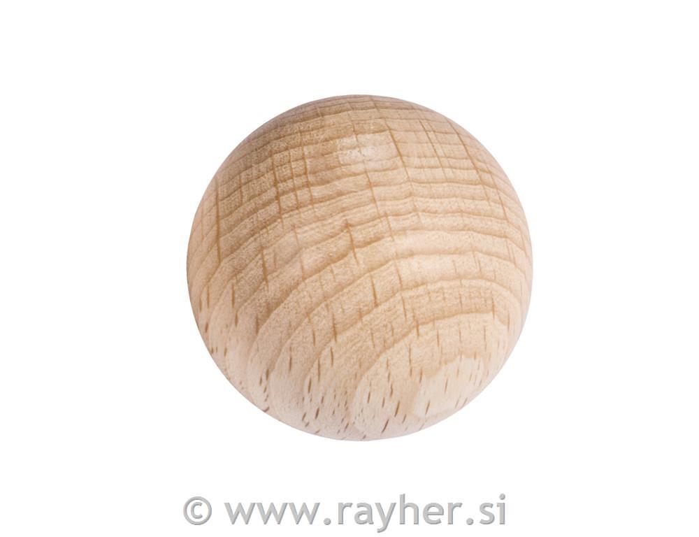 Lesene kroglice, naravne, polne, 45 mm o, 2 kom.
