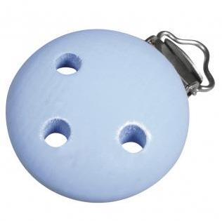 Lesena sponka za dudo, 37mm, baby modra, 1 kos