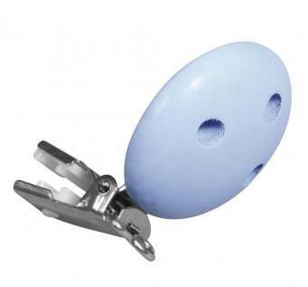 Lesena sponka za dudo, 37mm, baby modra, 1 kos