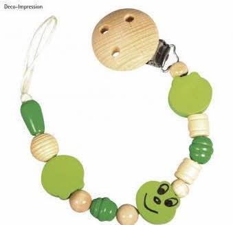 Lesena sponka za dudo, 37mm o, natural, 1 kos