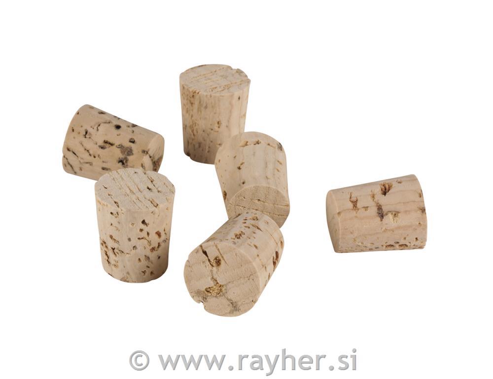 Zamaški iz plute, 22x19/16mm, 6 kos