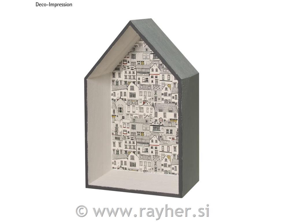 Lesena hiška, 24x16x8cm, za obesit