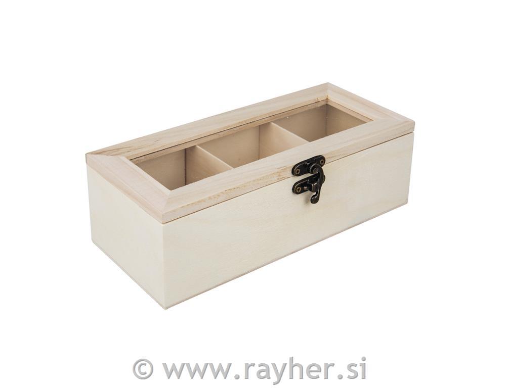 Wooden tea box FSC Mix Credit, 21.5x9x7c