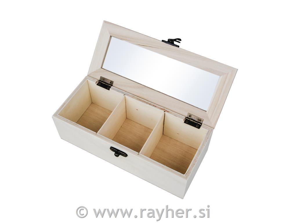 Wooden tea box FSC Mix Credit, 21.5x9x7c