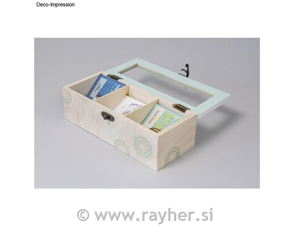 Wooden tea box FSC Mix Credit, 21.5x9x7c