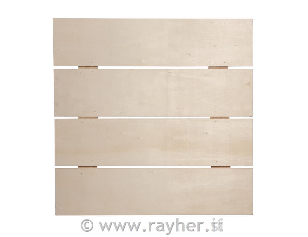 Lesena plošča, 28.6x28.6x0.7cm, debelina 1,1cm, +2 kavlja