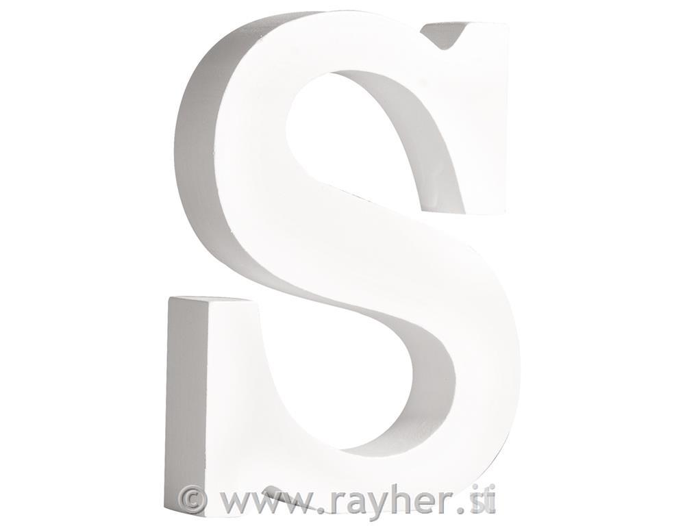 MDF letter "S" , white, FSC 100%, 11cm,