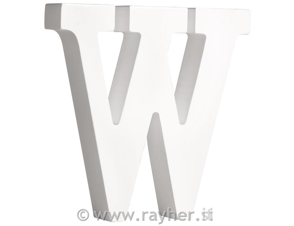 Črka lesena "W" , bela, 11cm, 2cm