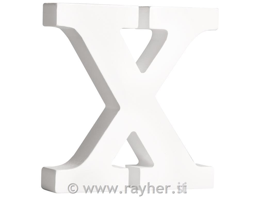 Črka lesena "X" , bela, 11cm, 2cm