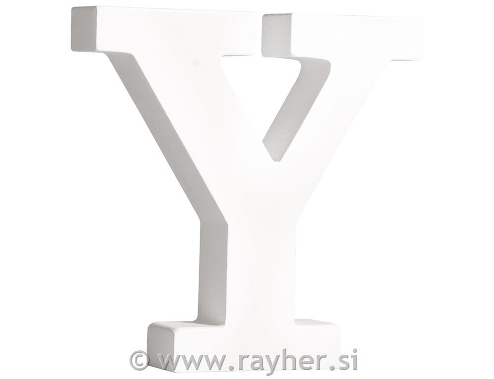 Črka lesena "Y" , bela, 11cm, 2cm