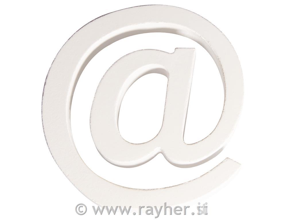 MDF Signs "@" , white, 11cm, 2cm